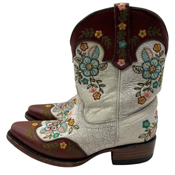 Allens Azulado Western Boots Youth Girls Sz 13 E Cowboy Cowgirl  - Jacy - Picture 1 of 8